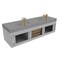 Castello Usa Thames 60-inch Gray Vanity Set with Gray Top and Gold Handles CB-MC-60G-GLD-20146-GR - alternate 7